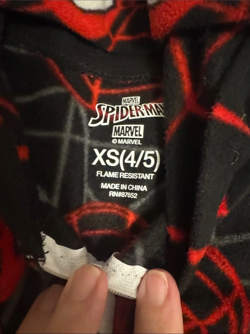 Marvel Black and Red Spider-Man Hooded Kids One-Piece